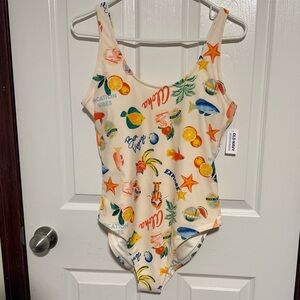 Old Navy Matte One-Piece Swimsuit In Go Fish nwt size large